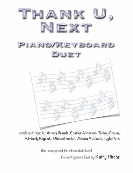 Free Sheet Music Thank U Next Piano Keyboard Duet