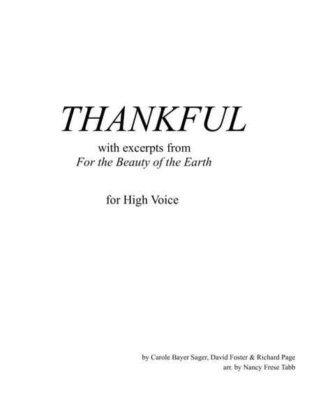 Free Sheet Music Thankful Vocal Solo For High Voice