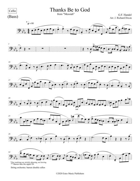 Thanks Be To God For String Quartet Cello Bass Sheet Music