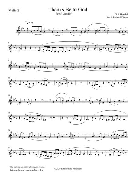 Free Sheet Music Thanks Be To God From Handels Messiah 2nd Violin
