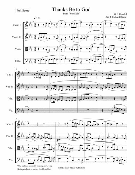 Free Sheet Music Thanks Be To God From Handels Messiah For Strings