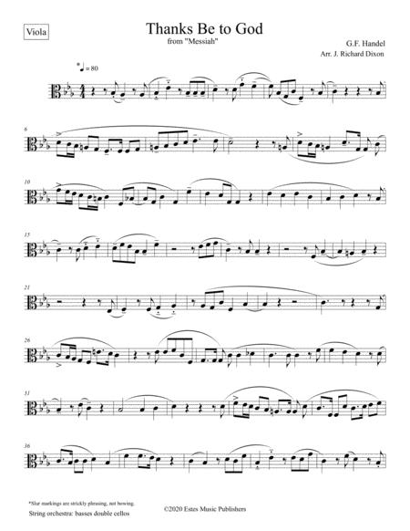 Free Sheet Music Thanks Be To God From Handels Messiah Viola Part