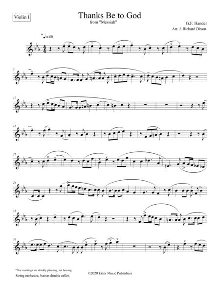 Thanks Be To God String Quartet 1st Violin Sheet Music