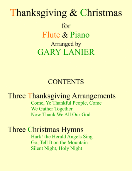 Free Sheet Music Thanksgiving Christmas Flute And Piano With Score Parts