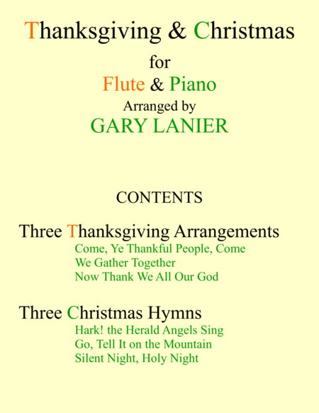 Thanksgiving Christmas Flute And Piano With Score Parts Sheet Music