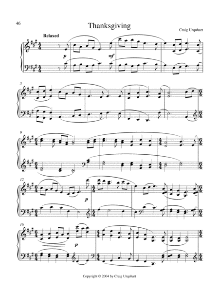 Free Sheet Music Thanksgiving