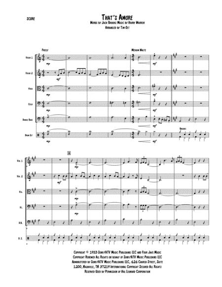 Free Sheet Music That Amore That Love