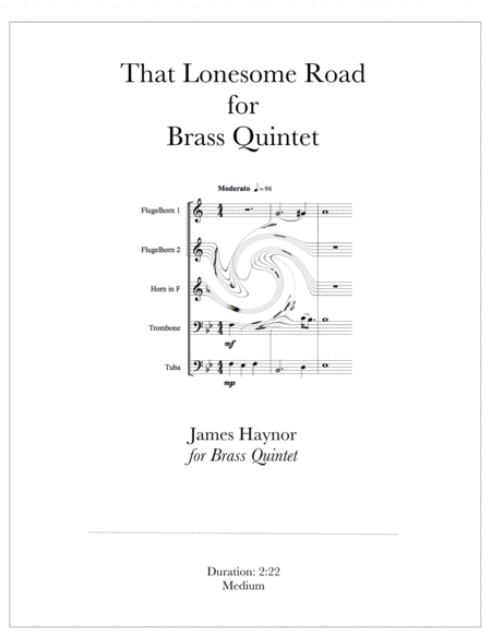 Free Sheet Music That Lonesome Road For Brass Quintet