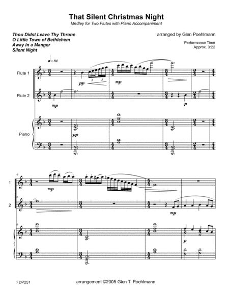 That Silent Christmas Night Medley Flute Duet Or Flute Violin With Piano Sheet Music