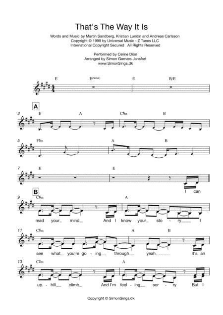 That The Way It Is Celine Dion Arr For Sat Choir Gospel Style Sheet Music