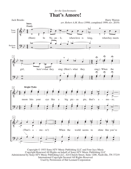 Thats Amore Thats Love Sheet Music