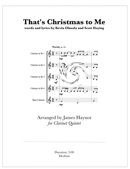 Thats Christmas To Me Clarinet Quintet Sheet Music