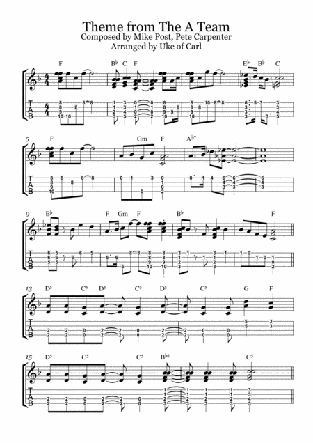 The A Team Theme Solo Ukulele Sheet Music