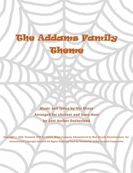 The Addams Family Theme For Easy Clarinet Horn Duet Sheet Music