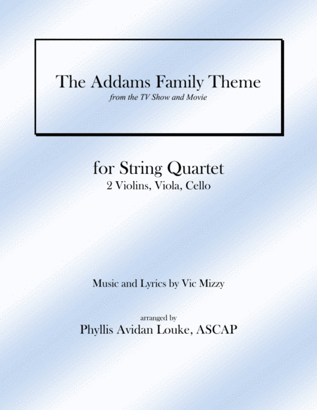 The Addams Family Theme For String Quartet Sheet Music