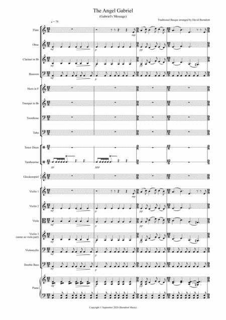 The Angel Gabriel For School Orchestra Sheet Music