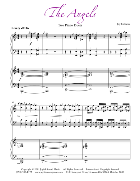 Free Sheet Music The Angels Two Piano Duet