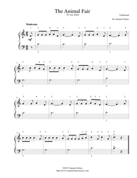 The Animal Fair For Easy Piano Sheet Music