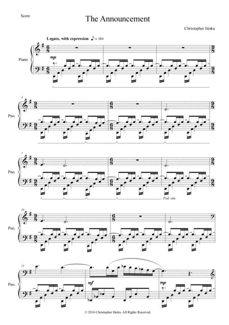 Free Sheet Music The Announcement