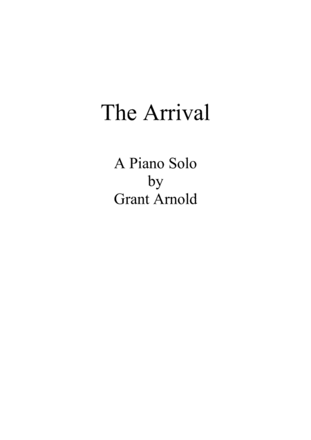 Free Sheet Music The Arrival