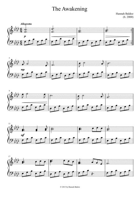 Free Sheet Music The Awakening Hannah Baldoz