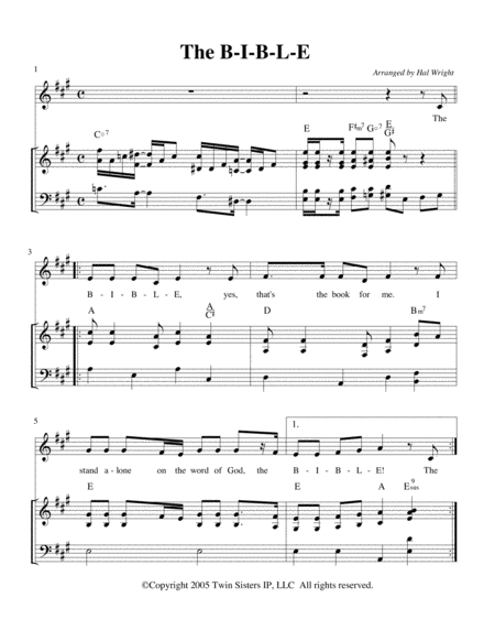 Free Sheet Music The B I B L E