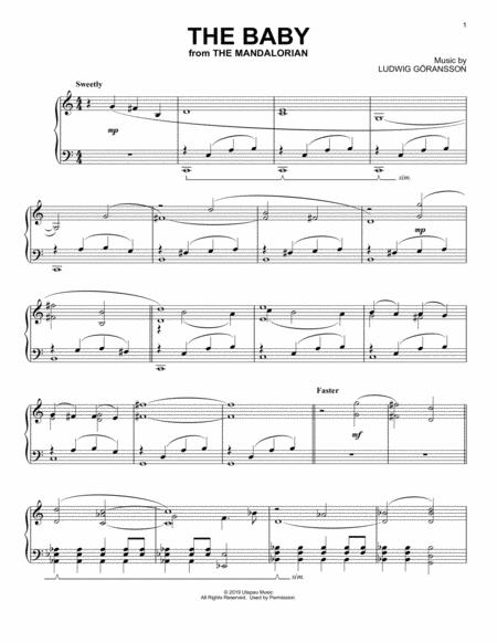 Free Sheet Music The Baby From Star Wars The Mandalorian