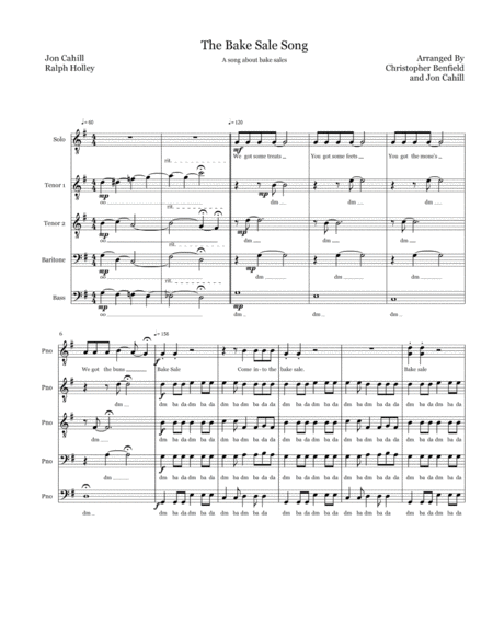 The Bake Sale Song Sheet Music