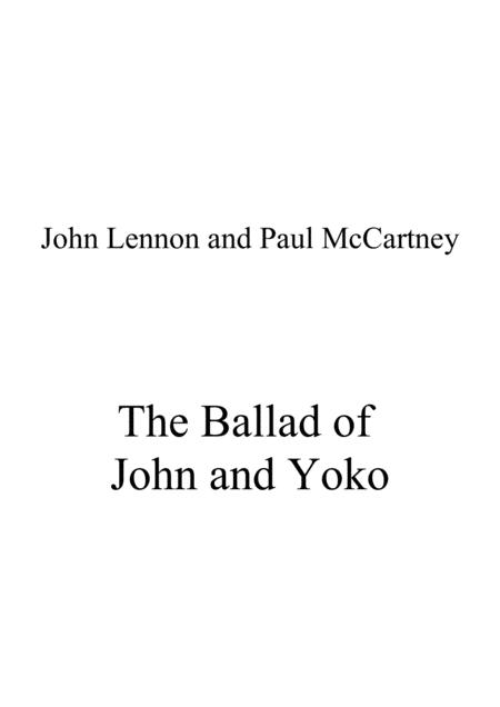 The Ballad Of John And Yoko Easy Piano Sheet Music