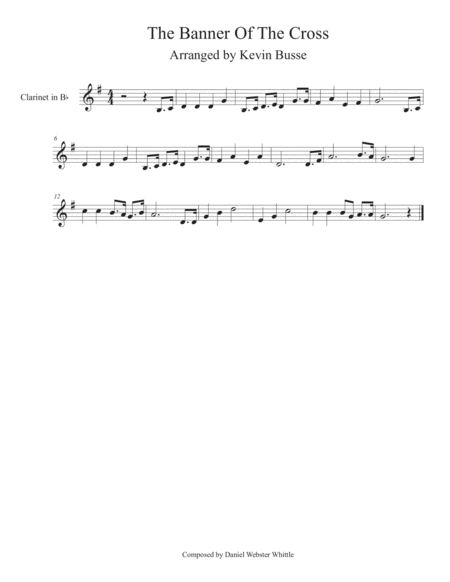 Free Sheet Music The Banner Of The Cross Clarinet