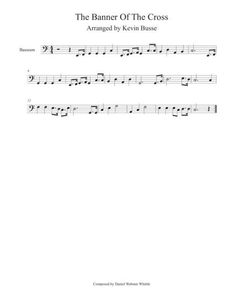 Free Sheet Music The Banner Of The Cross Easy Key Of C Bassoon