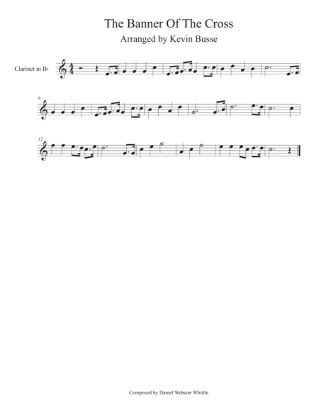 Free Sheet Music The Banner Of The Cross Easy Key Of C Clarinet