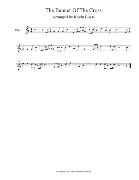 Free Sheet Music The Banner Of The Cross Easy Key Of C Oboe