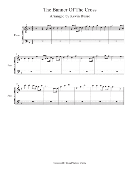 Free Sheet Music The Banner Of The Cross Piano