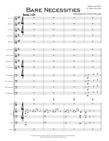 The Bare Necessities From The Jungle Book Instrumental Sheet Music