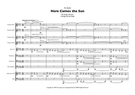 Free Sheet Music The Beatles Here Comes The Sun For Brass Dectet