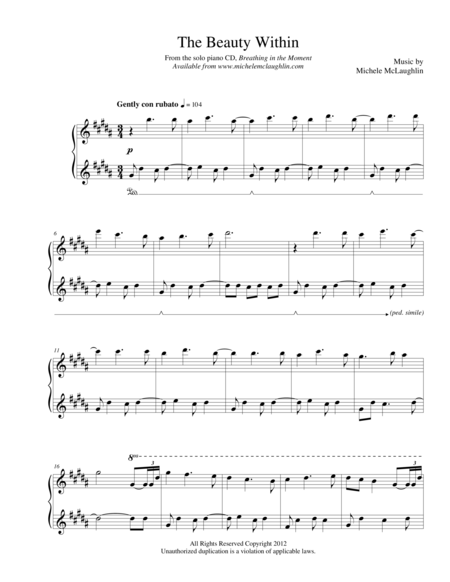 Free Sheet Music The Beauty Within