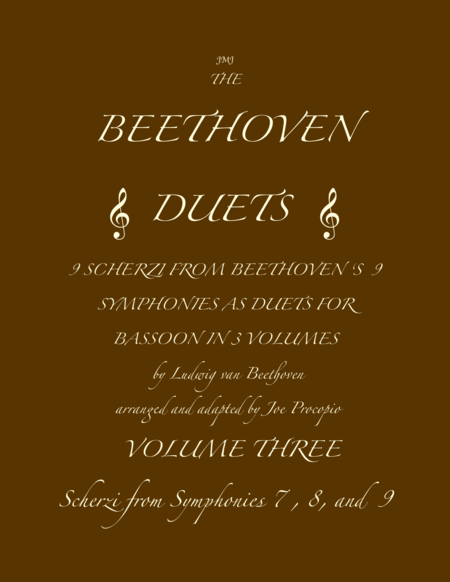 Free Sheet Music The Beethoven Duets For Bassoon Volume 3 Scherzi 7 8 And 9