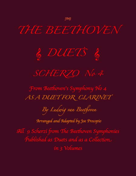 The Beethoven Duets For Clarinet Scherzo No 4 Sheet Music