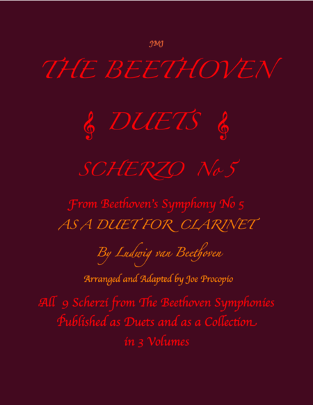 The Beethoven Duets For Clarinet Scherzo No 5 Sheet Music