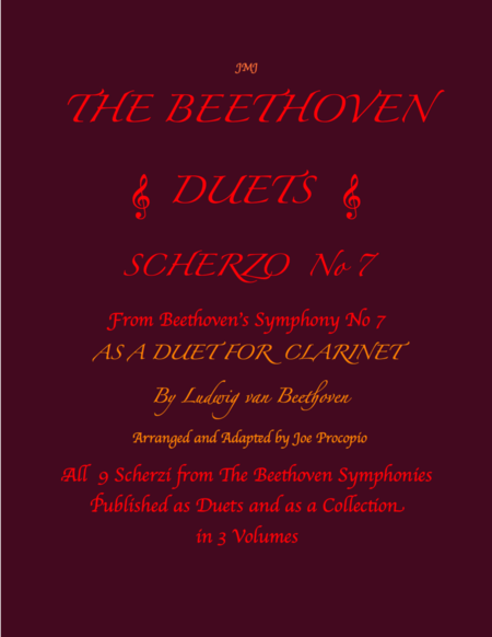 The Beethoven Duets For Clarinet Scherzo No 7 Sheet Music