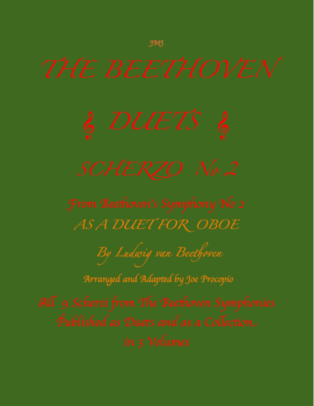 The Beethoven Duets For Oboe Scherzo No 2 Sheet Music