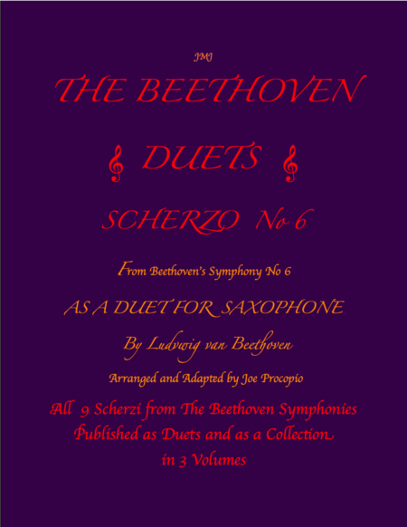 The Beethoven Duets For Saxophone Scherzo No 6 Sheet Music