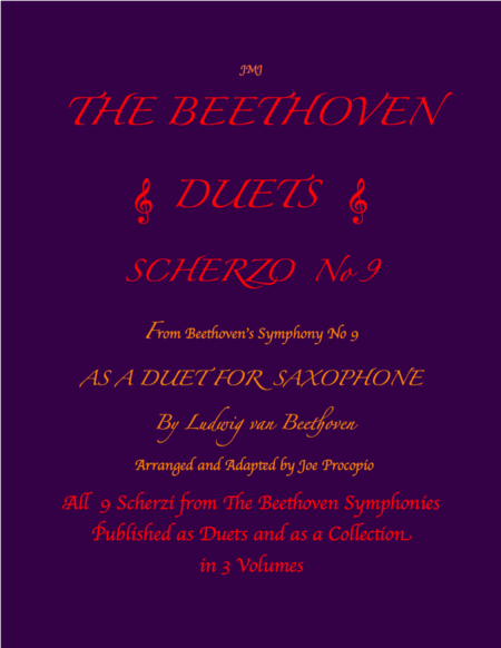 The Beethoven Duets For Saxophone Scherzo No 9 Sheet Music