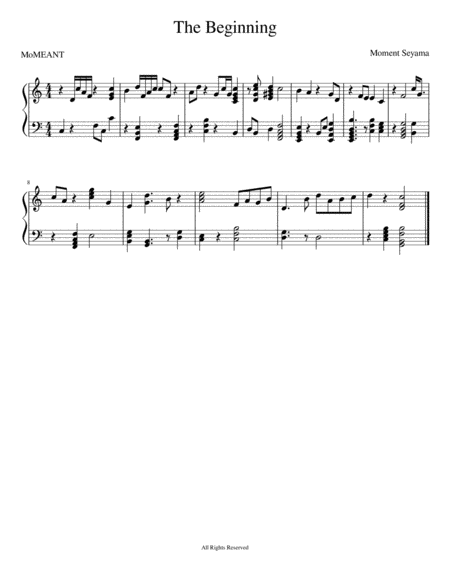 Free Sheet Music The Beginning