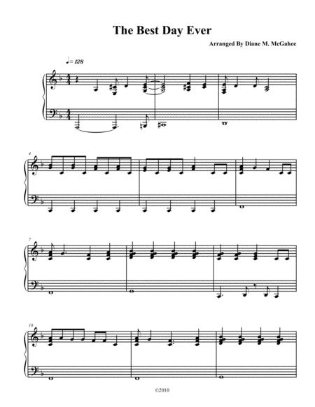 Free Sheet Music The Best Day Ever Advanced Piano