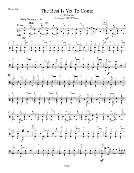 The Best Is Yet To Come Strings Drum Set Sheet Music