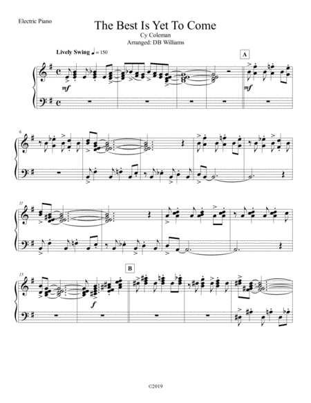 The Best Is Yet To Come Strings Electric Piano Sheet Music