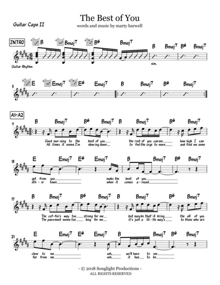 Free Sheet Music The Best Of You