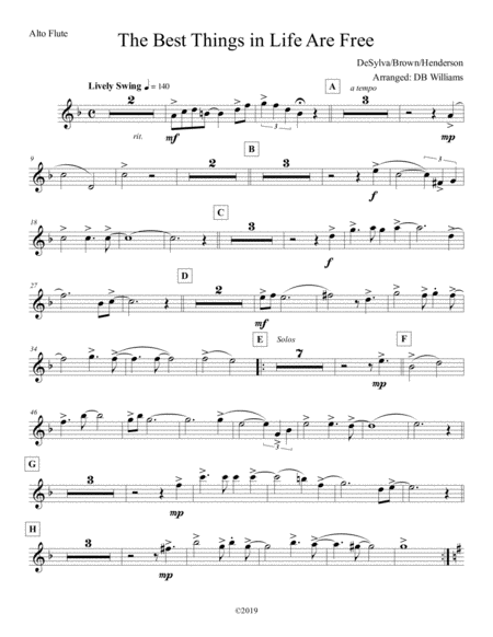 The Best Things In Life Are Free Alto Flute Sheet Music